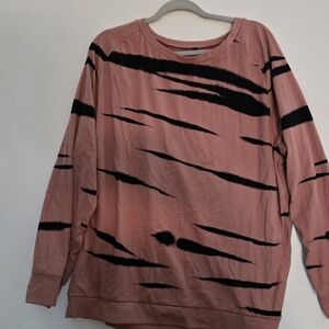 Pink and Black Striped Sweatshirt